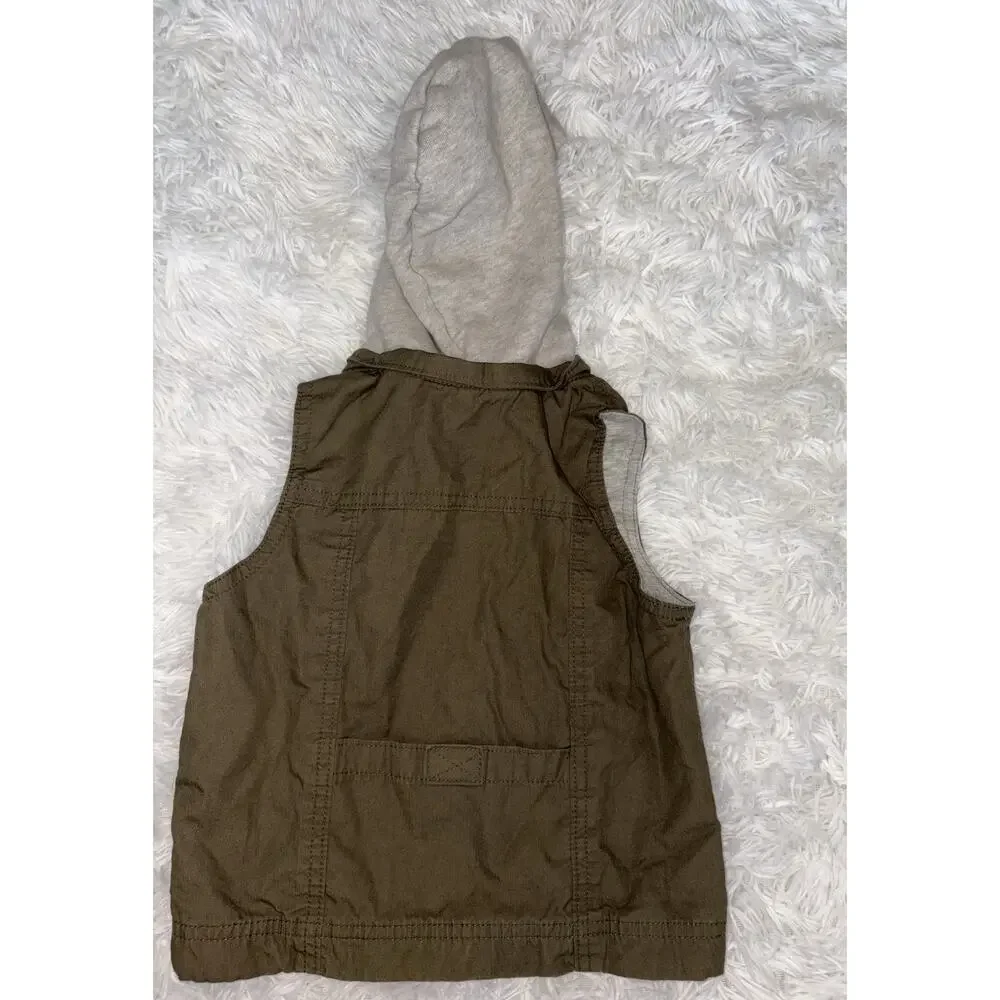 Baby Gap Sz. 18/24 Mo. Soft Hooded Cargo Pocket Vest. Cute, Comfortable